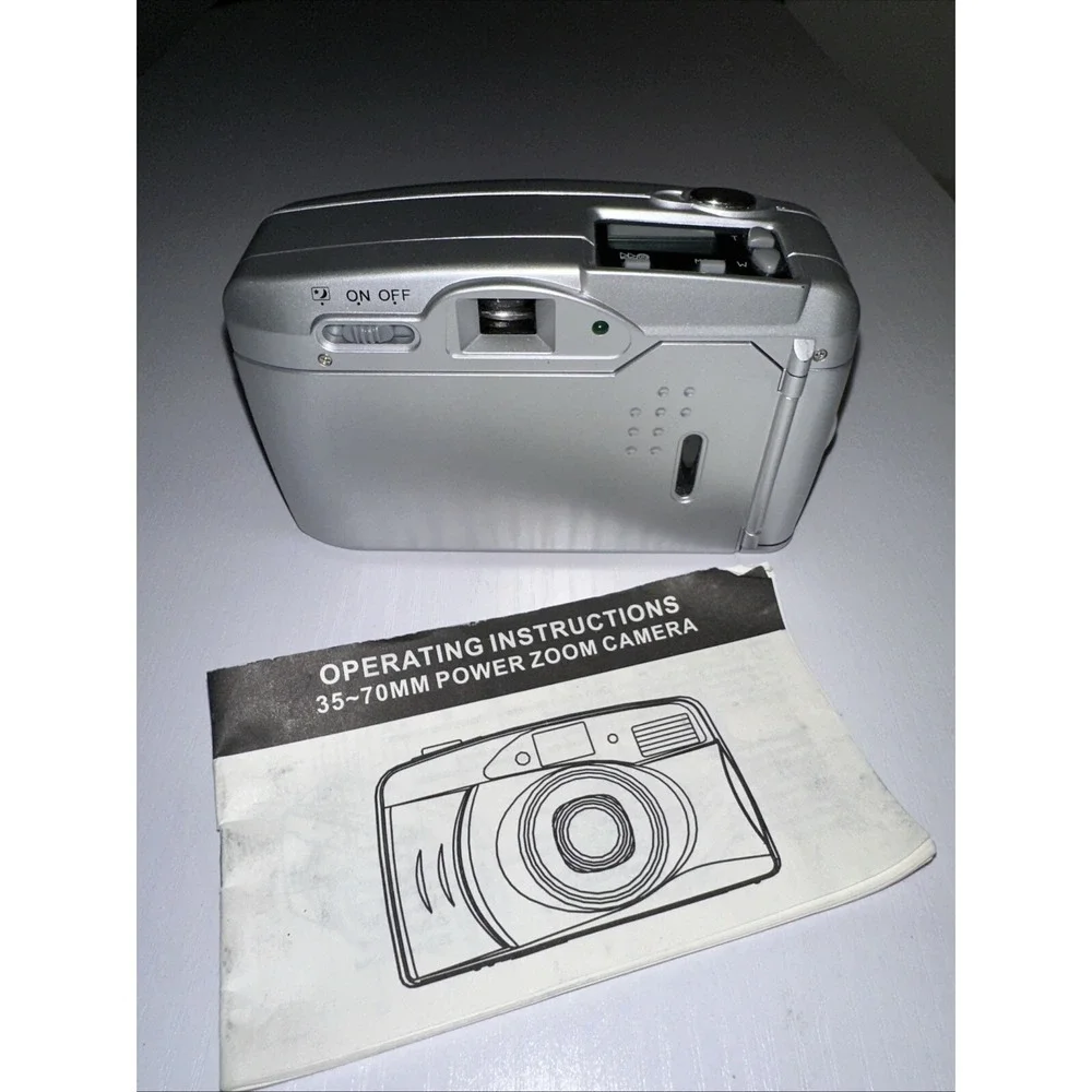 Vintage Polaroid PZ2001 Power Zoom 35mm Film Camera 35-70mm Lens - Silver WORKS